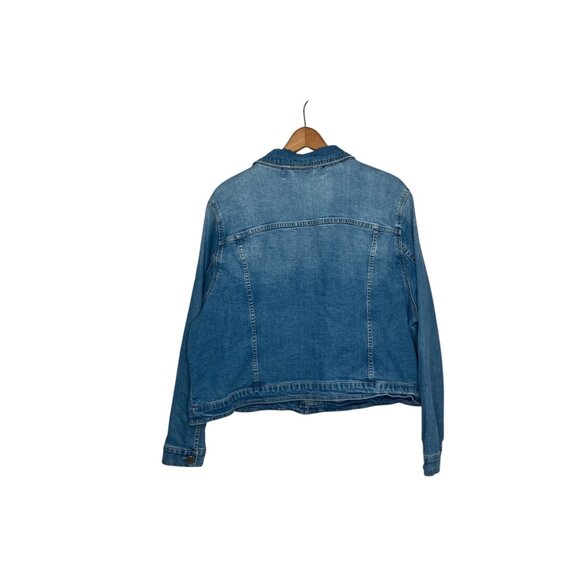 ASOS Simply Be Denim Plus Size US 22 UK 26 Western Cotton Stretch Denim Jacket - Picture 6 of 10